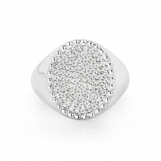 картинка Кольцо овальное с бриллиантом и кубическим цирконием Cocktail Rings