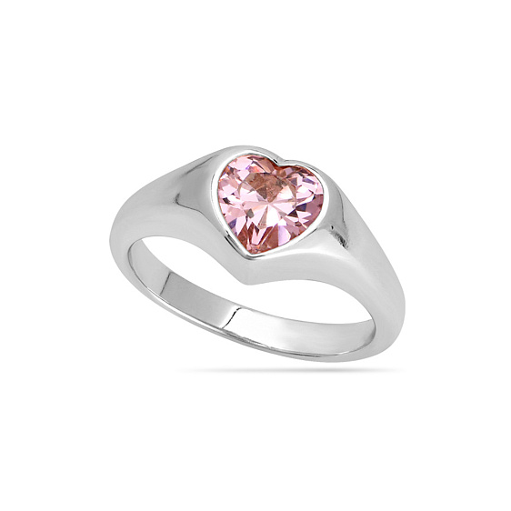 картинка Кольцо Candy Hearts с розовым кристаллом