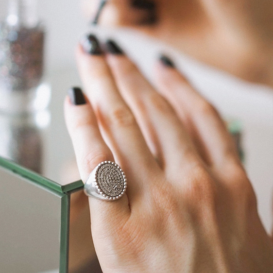 картинка Кольцо овальное с бриллиантом и кубическим цирконием Cocktail Rings