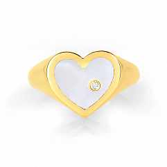 картинка Кольцо-сердце с бриллиантом и перламутром Cocktail Rings