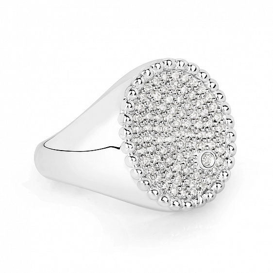 картинка Кольцо овальное с бриллиантом и кубическим цирконием Cocktail Rings