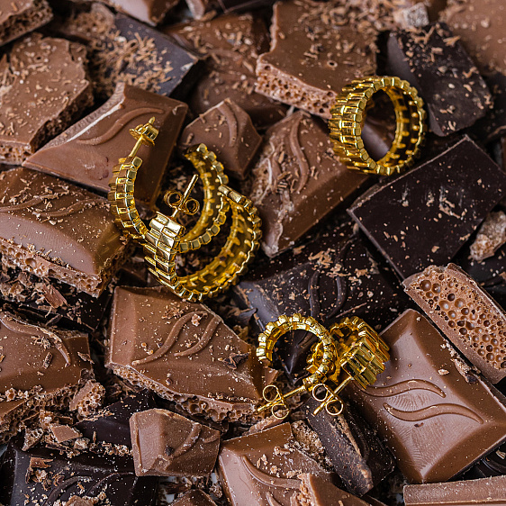 картинка Серьги-хупы большие Chocolate