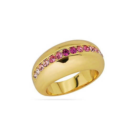 картинка Дутое кольцо с розовым омбре