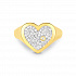 картинка Кольцо-сердце с бриллиантом и кубическим цирконием