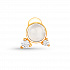 картинка Пирсинг «с ушками» с лунным камнем и кубическим цирконием