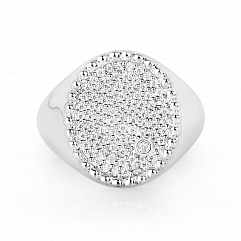 картинка Кольцо овальное с бриллиантом и кубическим цирконием Cocktail Rings